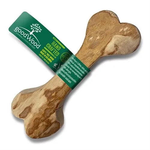 Natural Coffee Tree Wood Dog Chew - Bone Shape