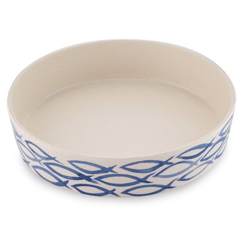 Printed Bamboo Cat Bowl - Gone Fishing