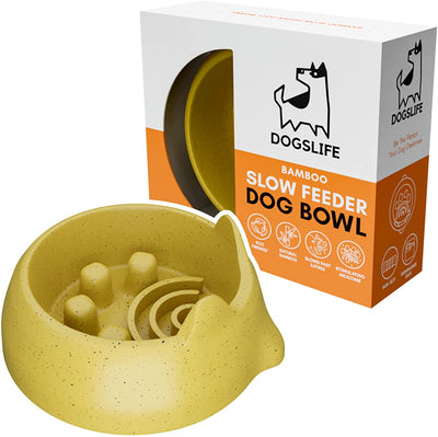 Bamboo Slow Feeder Dog Bowl