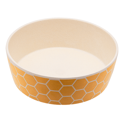 Printed Bamboo Dog Bowl - Honeycomb