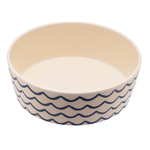 Printed Bamboo Dog Bowl - Ocean Waves