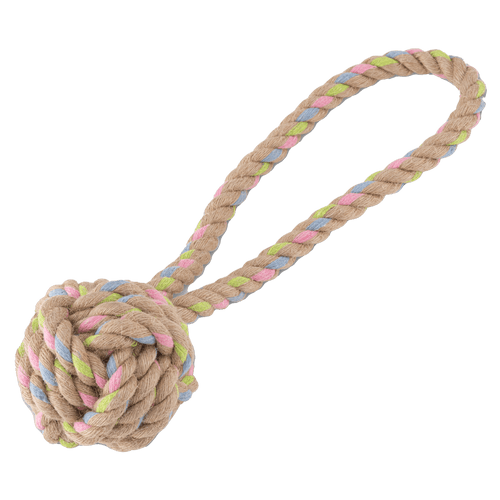 Natural Hemp Rope Ball On Loop Eco Dog Toy