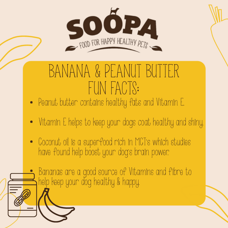 Natural Banana & Peanut Butter Vegan Dental Sticks