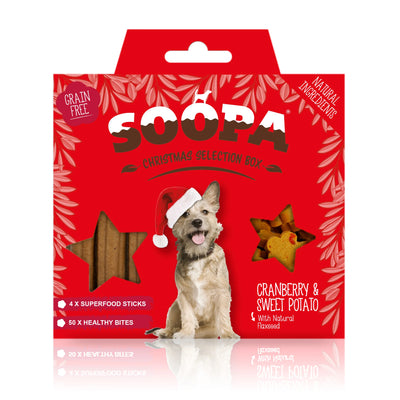 Natural Cranberry & Sweet Potato - Vegan Christmas Treat Selection Box For Dogs