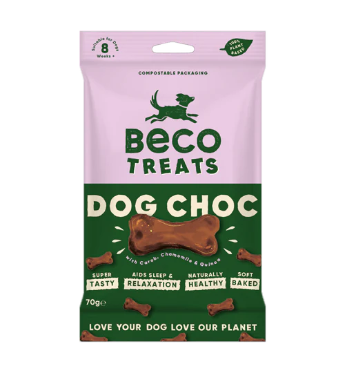 Natural Vegan Dog Choc Treats - Carob, Chamomile & Quinoa - 70g