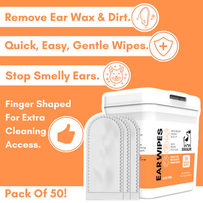 Dog Ear Cleaning Wipes - Natural Aloe Vera