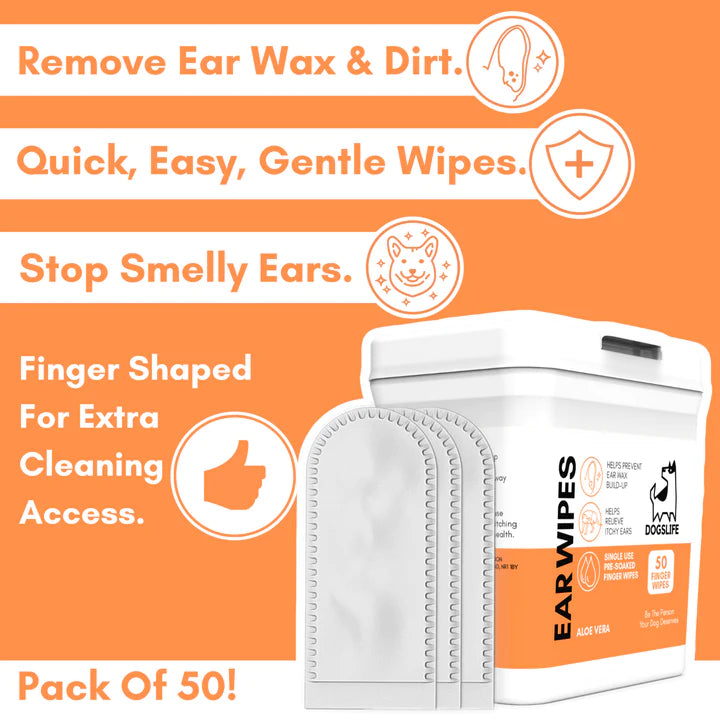 Dog Ear Cleaning Wipes - Natural Aloe Vera