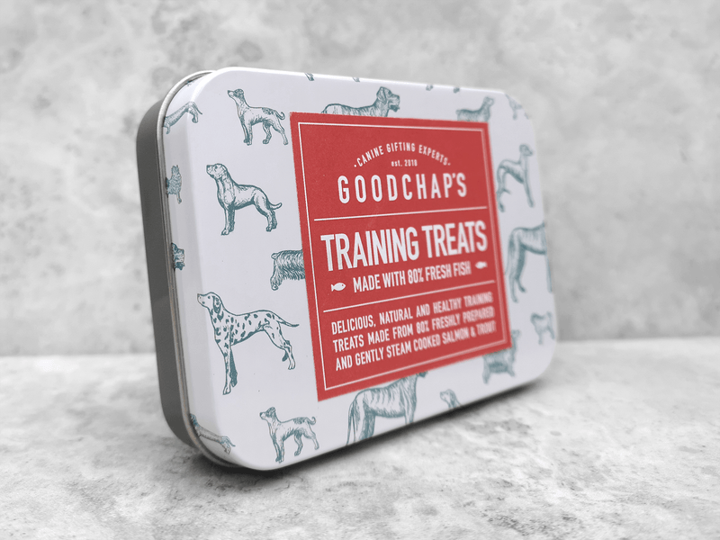 Illustrated Treat Tin With Natural Training Treats