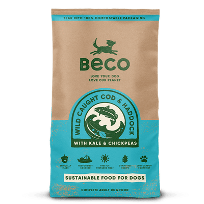 Natural Dry Dog Food - Wild Caught Cod & Haddock With Kale & Chickpeas