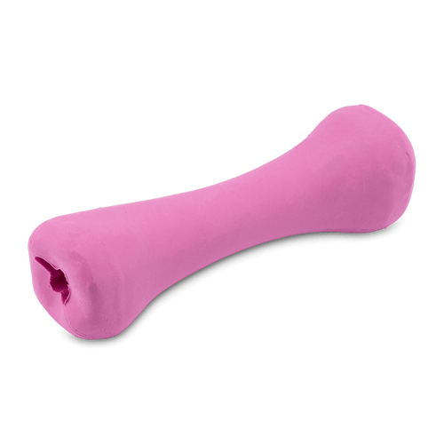 Natural Rubber Bone Eco Dog Toy - Pink