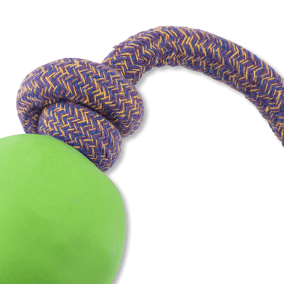 Natural Rubber Ball On Rope Eco Dog Toy - Green