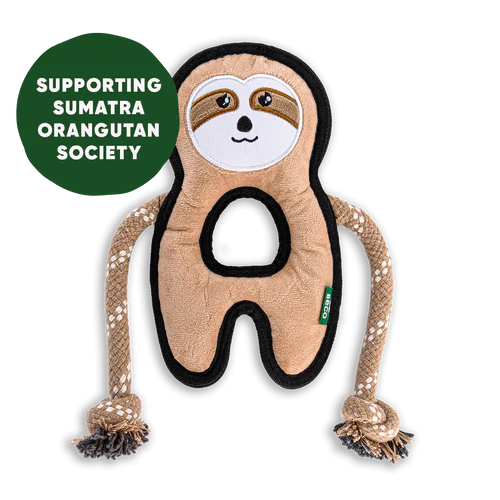 Sonny The Sloth Recycled Rough & Tough Eco Dog Toy