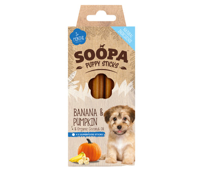 Natural Banana & Pumpkin Vegan Puppy Dental Sticks