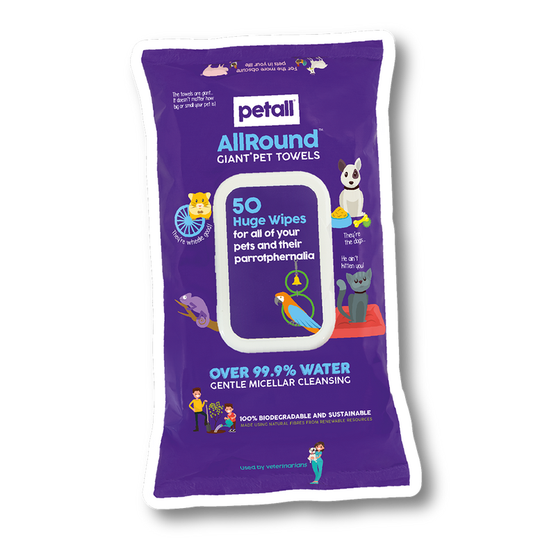 AllRound Giant Pet Towels - 50 Biodegradable Pet Wipes